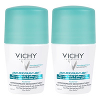 Vichy Anti-Stain Antiperspirant Deodorant Roll-On 48h - 2 pak