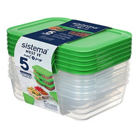 Sistema Nest It Meal Prep Grøn - 870 ml - 5 pk.