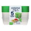 Sistema Nest It Meal Prep Grøn - 1,9 L - 5 pk