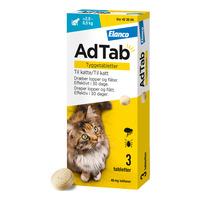 AdTab tyggetabletter til katte, 2,0-8,0 kg (48 mg) - 3 tabl.