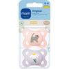 MAM Original Naturgummi Sut Pink/Lilla 0-6 mdr. - 2 stk.